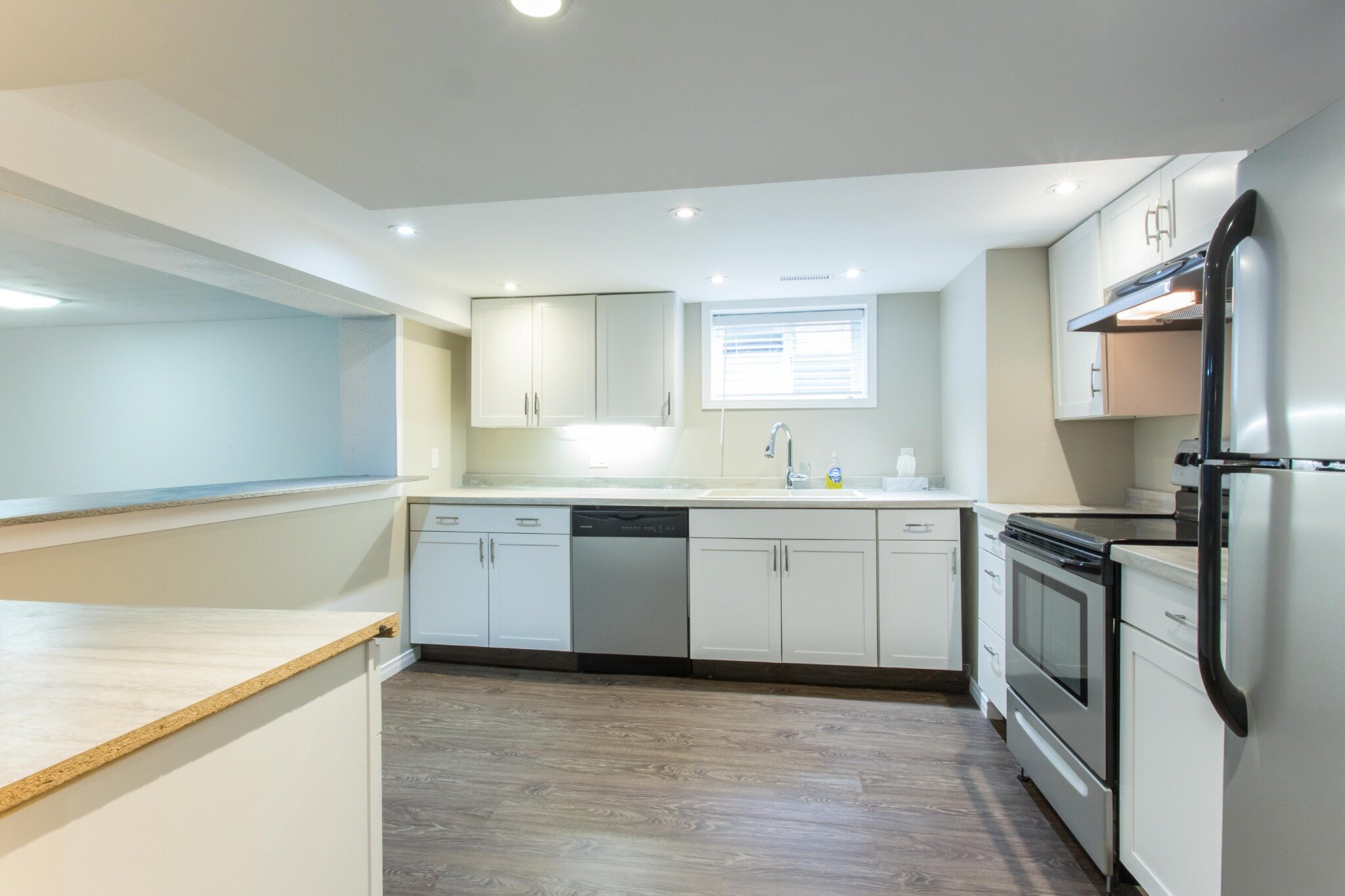 Wide view of the modern kitchen
