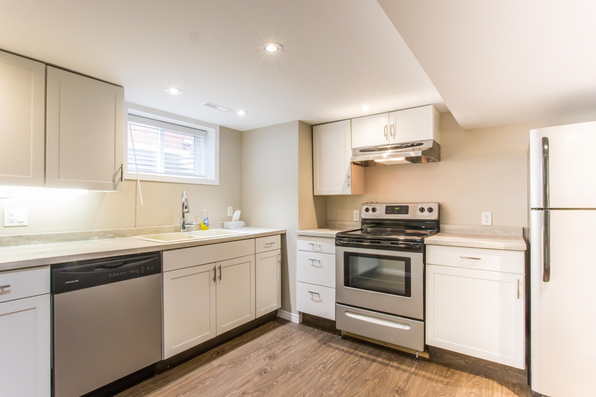 Kitchen with stainless steel appliances